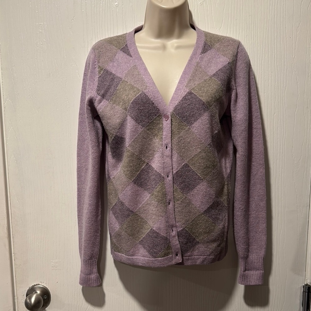 Weekend Max Mara Purple and Gray Cardigan Sweater